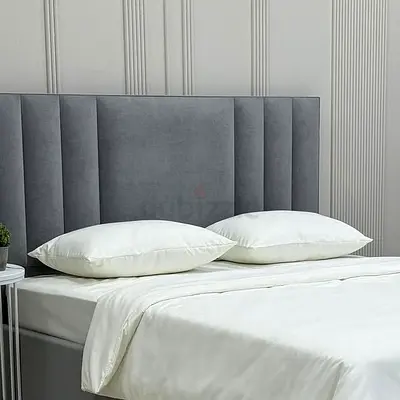 Modern Upholstered Bed with Velvet Headboard