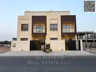 Villa for sale in Al Helio 2 – Ajman | 4 master bedrooms | 2 floors + roof | Land area 1,722 sq ft | Built-up area approximately 3,000 sq ft | Priced