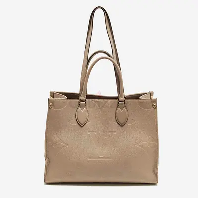 Louis Vuitton Onthego MM Beige Giant Empriente Leather Bag