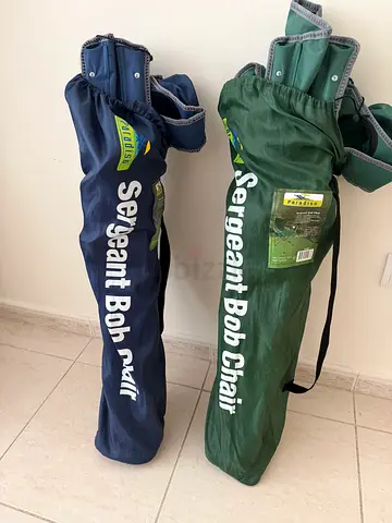 Set of 2 Sergeant Bob Folding Camping Chairs with Carry Bags