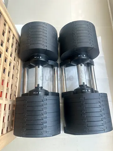 Adjustable Heavy Duty Dumbbell Pair , Up to 36kg Each (Used).