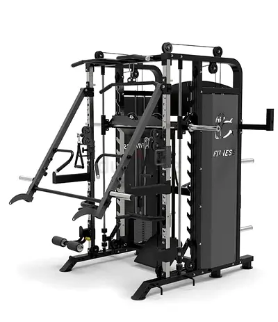Multifunctional Smith Machine Trainer – All-in-One Home Gym Power Rack with Cable Crossover Squat