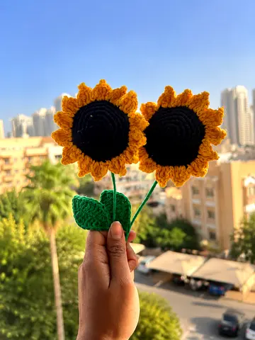 Handmade Crochet Sunflower Toy - Set of 2
