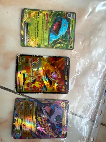Rare Holo Pokémon TCG Cards – Venusaur EX, Charizard GX, Aerodactyl EX (3 cards) combo