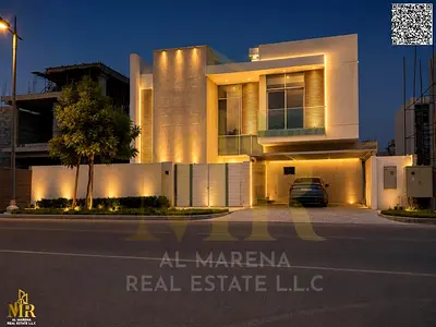 🏡 Dream villa in Al Zorah with open views, 11,000 sq.ft land, 2 floors + rooftop, 5 master bedrooms, large garden, pool, and spacious rooftop.