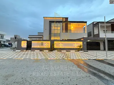 Luxury villa for sale in Al-Haliyo 2, opposite Azha Complex – Land area 5200 sq ft, two floors and a roof + fully equipped external annex | Price incl