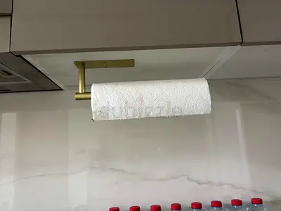 Wall-mounted brass paper towel holder