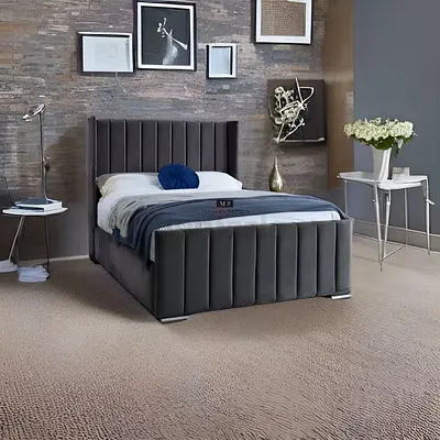 Brand New 120*200 Double Size Bed Frame With Mattress. Stylish Modern Design Bed Set For Sale