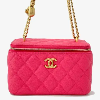 Chanel Vanity Pink Caviar Leather Shoulder Bag