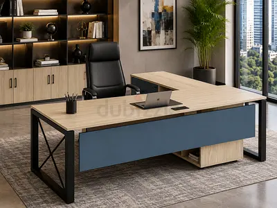 Executive L-Shaped Desk with End-to-End Tabletop | Executive Office Desk UAE