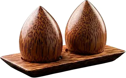 Wooden Salt and Pepper Shakers Set with Tray-12L x 6W x 7H