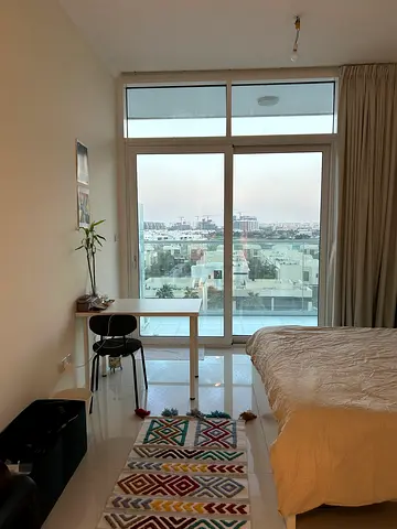 White IKEA table and chair