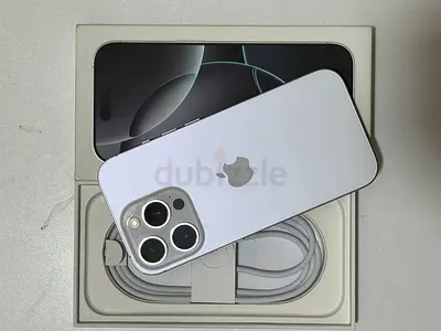 Apple iPhone 16PRO 1TB TDRA uae version lite use - 93%BH white titanium boxed with charger cable