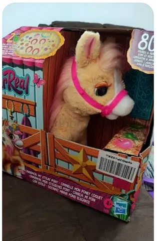 Interactive plush unicorn horse toy with brush and accessories Fun play