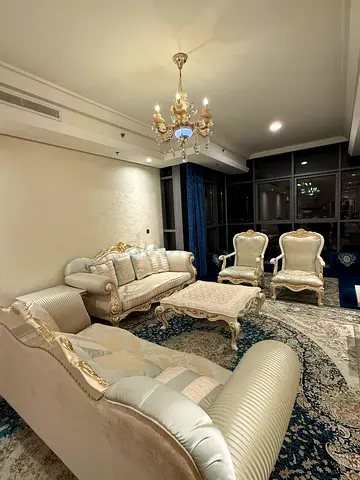 Elegant Turkish style Classical Sofa couch Set with Coffee Table and Armchairs