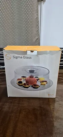 Sigma Glass Cake Stand with Dome - New in Box