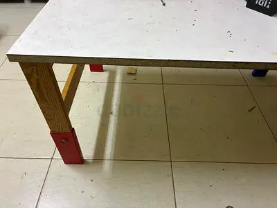 Used simple workbench/table with white top and wooden legs