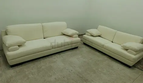 Original natuzzi Brand 3+2 seater off white sofa