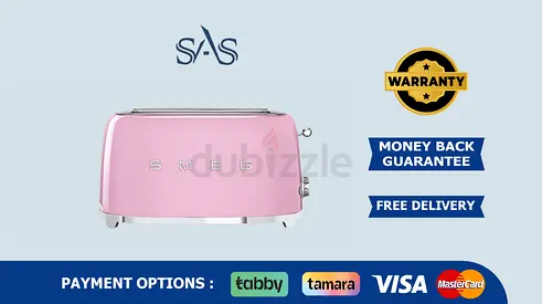 Smeg | 2 Slice Toaster | Pink | New | Free Delivery | Warranty | TSF02PKUK