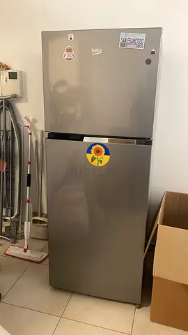 Beko Top Freezer Refrigerator - Silver, Good Condition