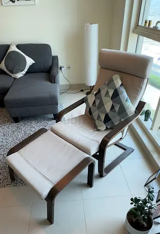 IKEA ARM CHAIR WITH FOOTREST