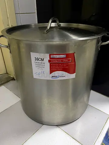 Catermaster 36CM Stainless Steel Casserole Stock Pot 36 Liters good for making large qty of food