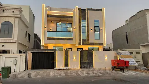 Luxury villa for sale in Al Helio 2. Elegant design featuring 5 spacious bedrooms and ultra-luxurious finishes in a strategic location in Ajman.