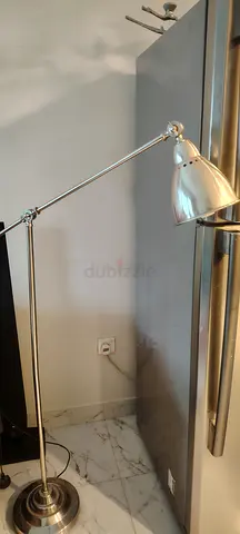 Adjustable Chrome Floor Lamp with Articulating Arm