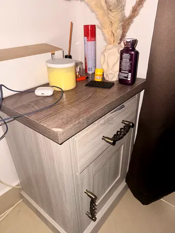 Used bedside cabinet / nightstand in light wood finish set of 2/-