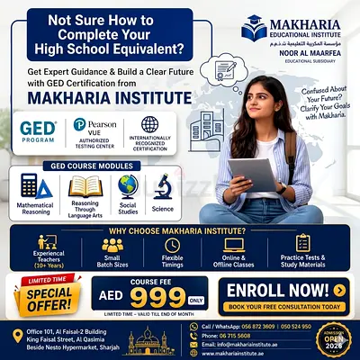 Start Your GED Journey Now – Flexible Classes in Sharjah | Makharia Institute