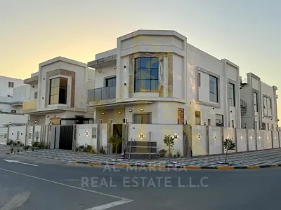 Luxury corner villa for sale in Al Zahia – Ajman | Prime corner location | 5 master bedrooms | Land area 3,014 sq ft | Modern design and high-end fini
