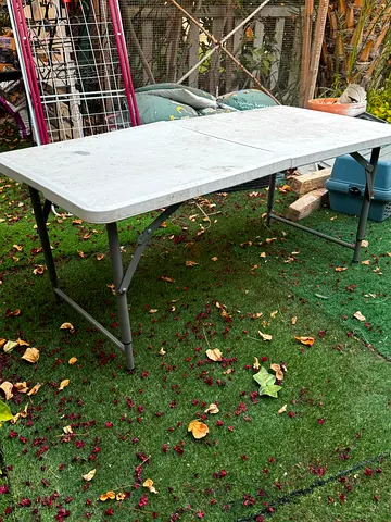 Foldable Plastic Picnic/Workbench Table — , used