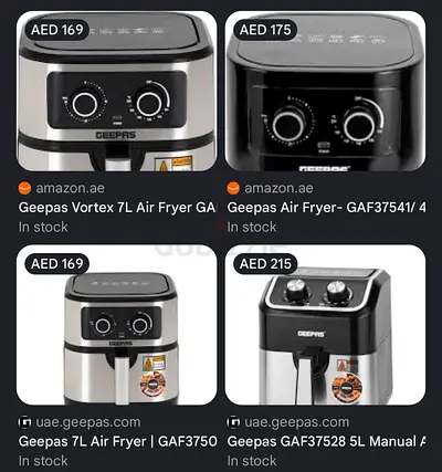 Geepas Vortex Air Fryer Collection