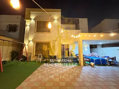 Villa for sale in Al Muwaihat 1, Ajman. 5000 sq ft. Special price including electricity, water, air conditioning, and furnishings. Freehold ownership
