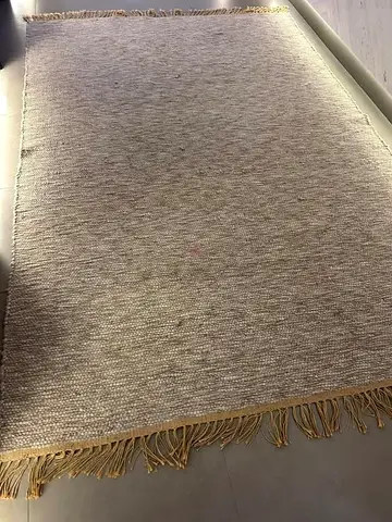Cozy elegant earthy Neutral color woven beige rug