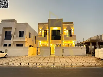 Luxury villa for sale in Al Helio 2 – on the main road | 3,014 sq ft | 5 master bedrooms | Majlis and living room with washrooms | Modern kitchen | Pr