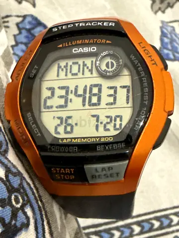 Casio digital sports watch - orange/black. Brand new condition. Bought in Tokyo. step tracker