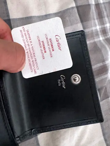 Cartier black leather card holder / small wallet