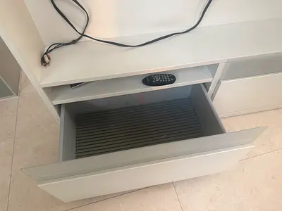 IKEA BESTA White low TV entertainment unit with drawers - good condition