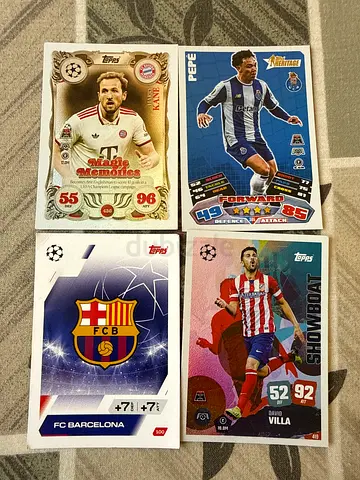 Collection of 4 UEFA Champions League trading cards - Topps