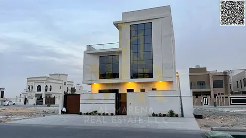 Luxury villa in Al-Aliya, 5 master bedrooms, elevator, spacious rooftop, and fully finished.
