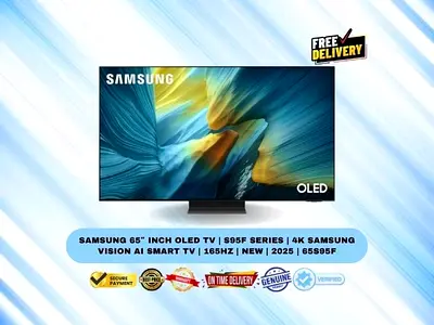 Samsung 65″ Inch OLED TV | S95F Series | 4K Samsung Vision AI Smart TV | 165Hz | New | 2025 | 65S95F