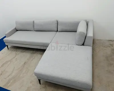 West elm light grey lshape sofa for sale