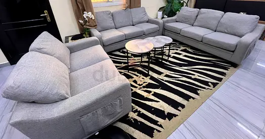 Light grey 3-piece sofa set — Perfect condition