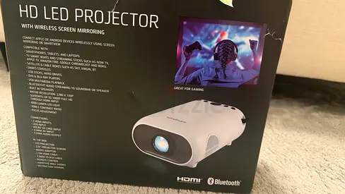 HD LED Pro Projector with Bluetooth and Wireless Screen Mirroring