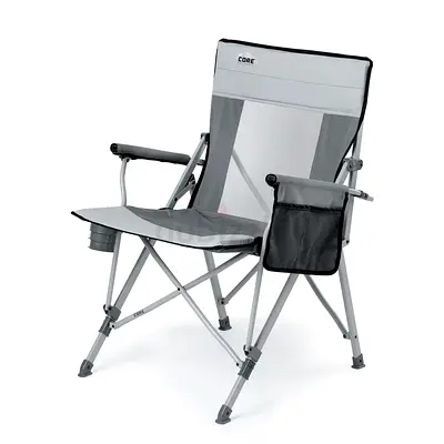 Foldable Camping/Beach Chair with Armrest Cupholder and Side Pocket