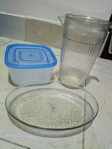 Glass mixing bowl, plastic jug and airtight container - set of kitchen containers