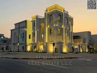 Luxury corner villa in Al Zahia with a private pool, modern design, and all registration fees included.