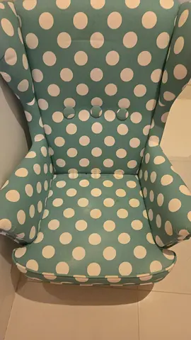Polka Dot Upholstered Accent Wingback Chair - Good Condition