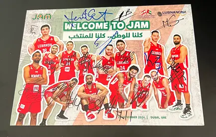 Signed photo of all Lebanese team signed by every player